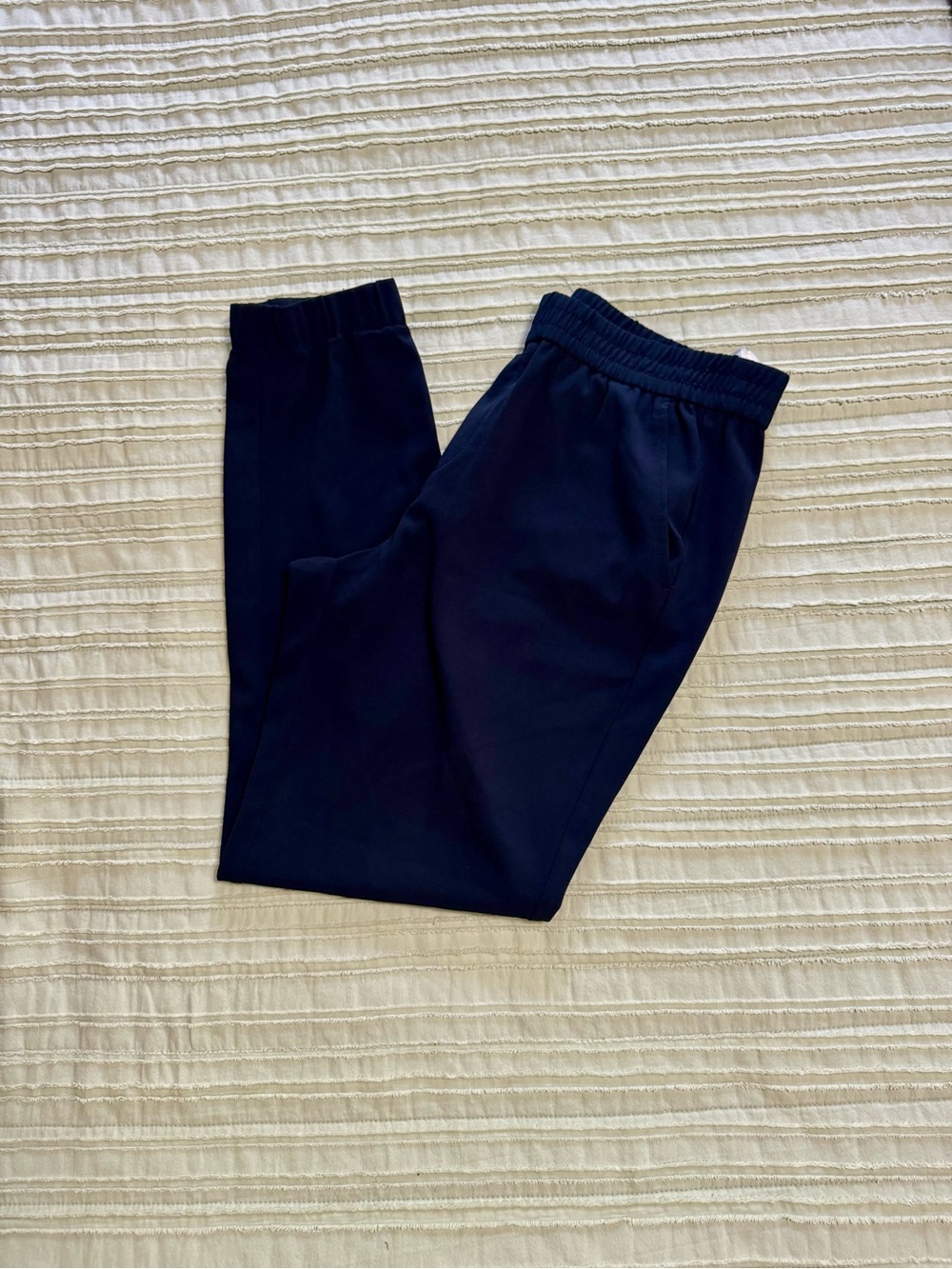 Banana Republic Women's Navy Elastic-Waist Trousers